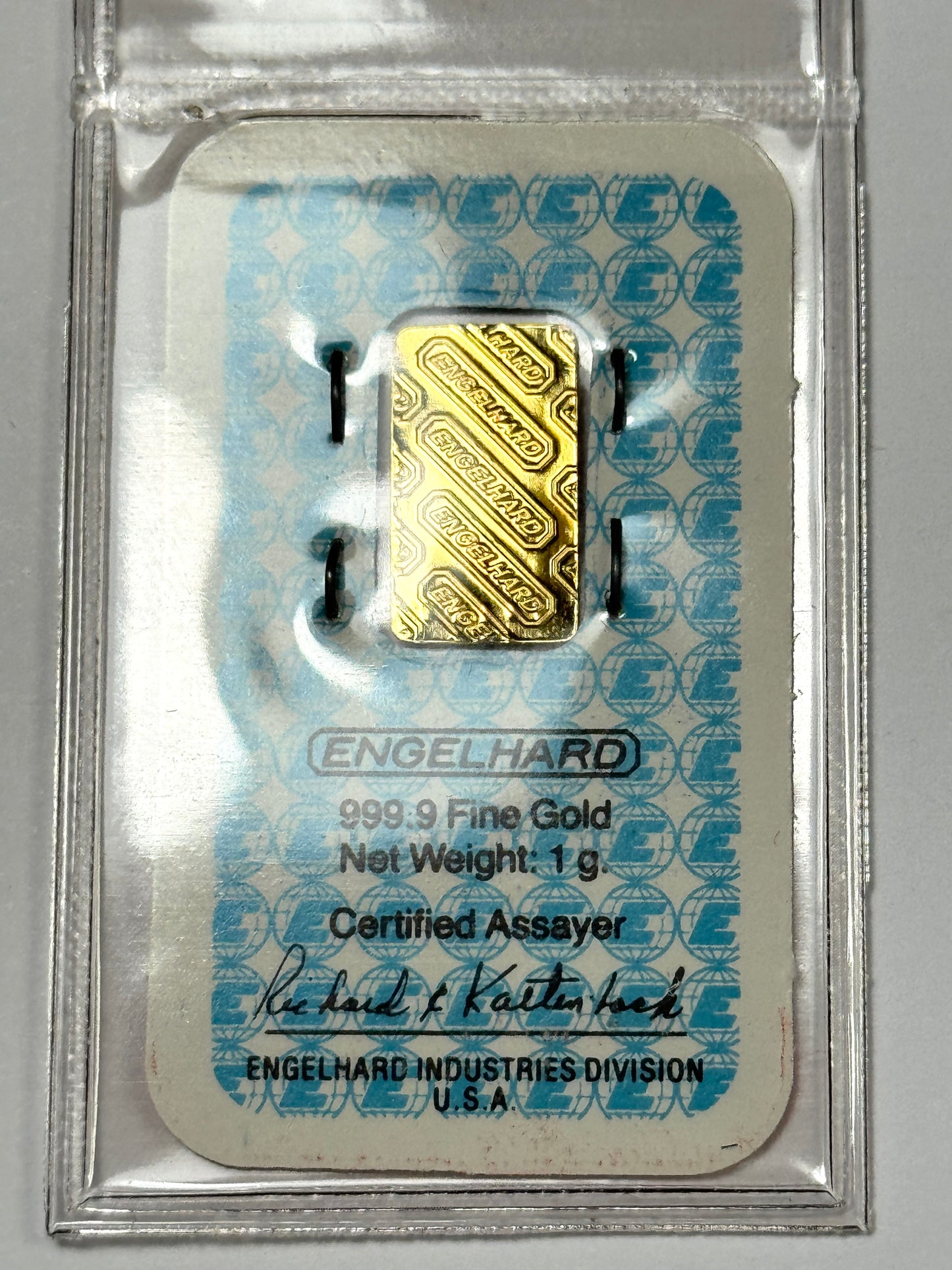 Vintage Engelhard 1 g .9999 Fine Gold - Alaska Airlines Incentive Program Double Sealed
