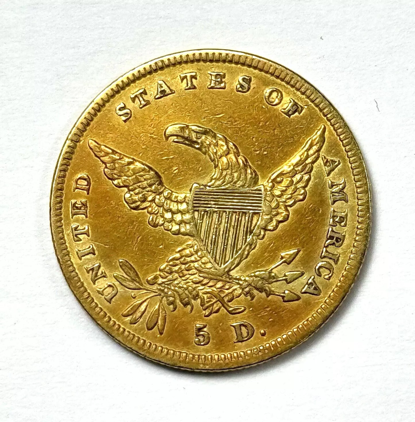 1838 $5 Classic Gold head Half Eagle - Rare! High Grade Dts! Beautiful Coin!