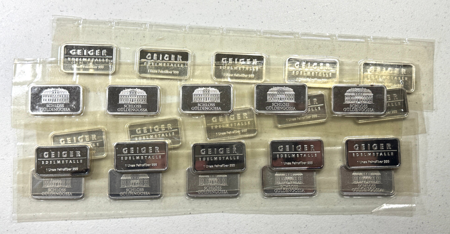 Geiger Edelmetalle 1 OZ .999 Fine Silver In Original Package Sealed Factory