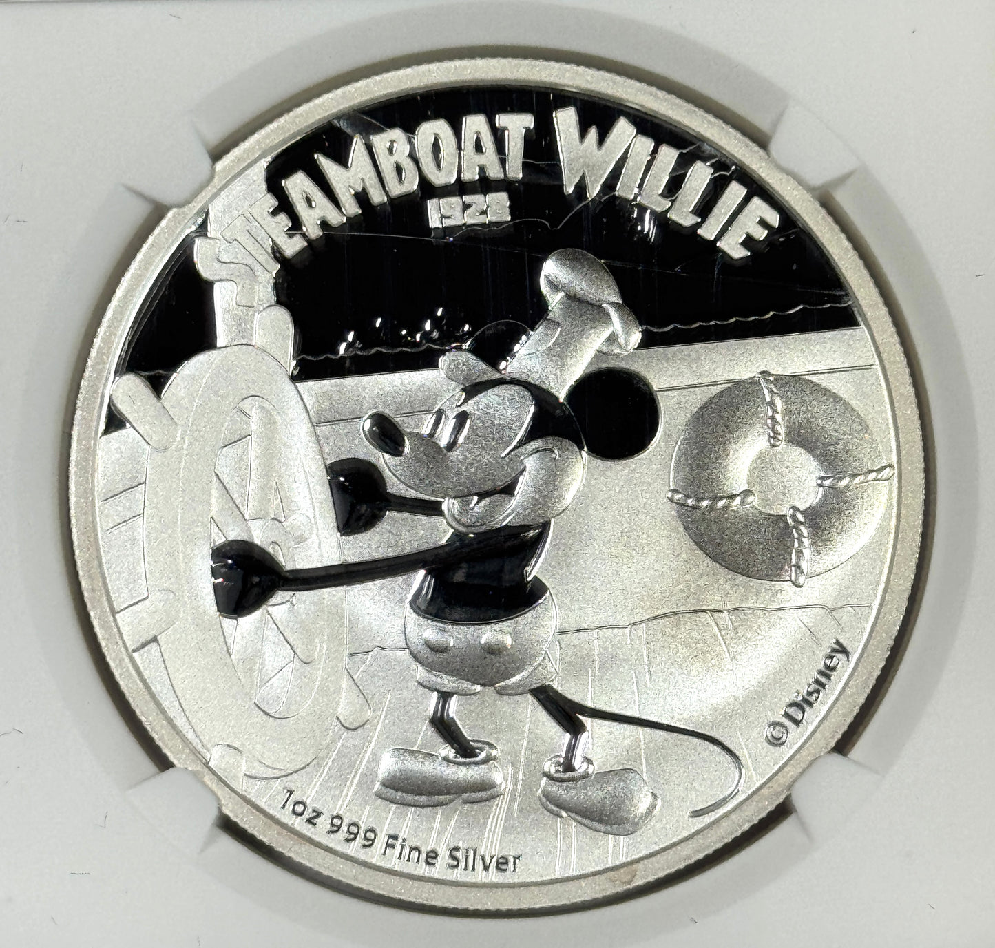 2014 Niue Disney Mickey Mouse Steamboat Willie 1 oz Proof Silver NGC PF70UC w/OGP