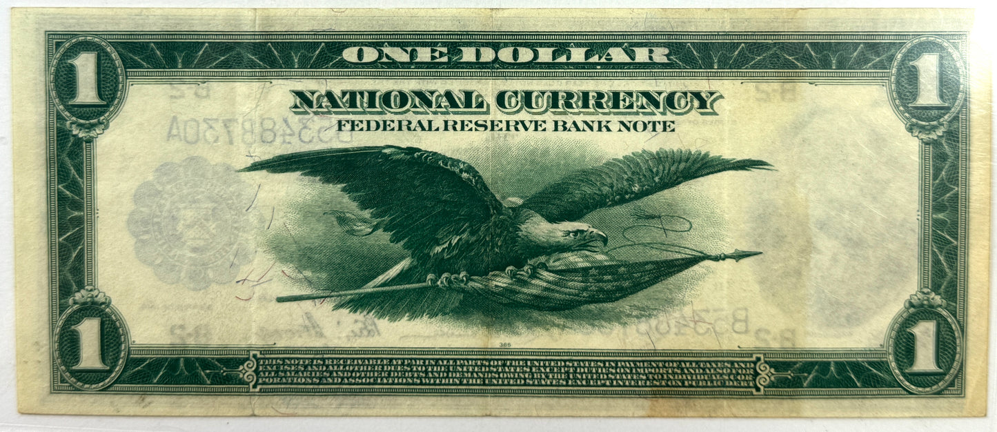 1918 $1 One Dollar New York Federal Reserve Fr. 712 Note XF40 PMG