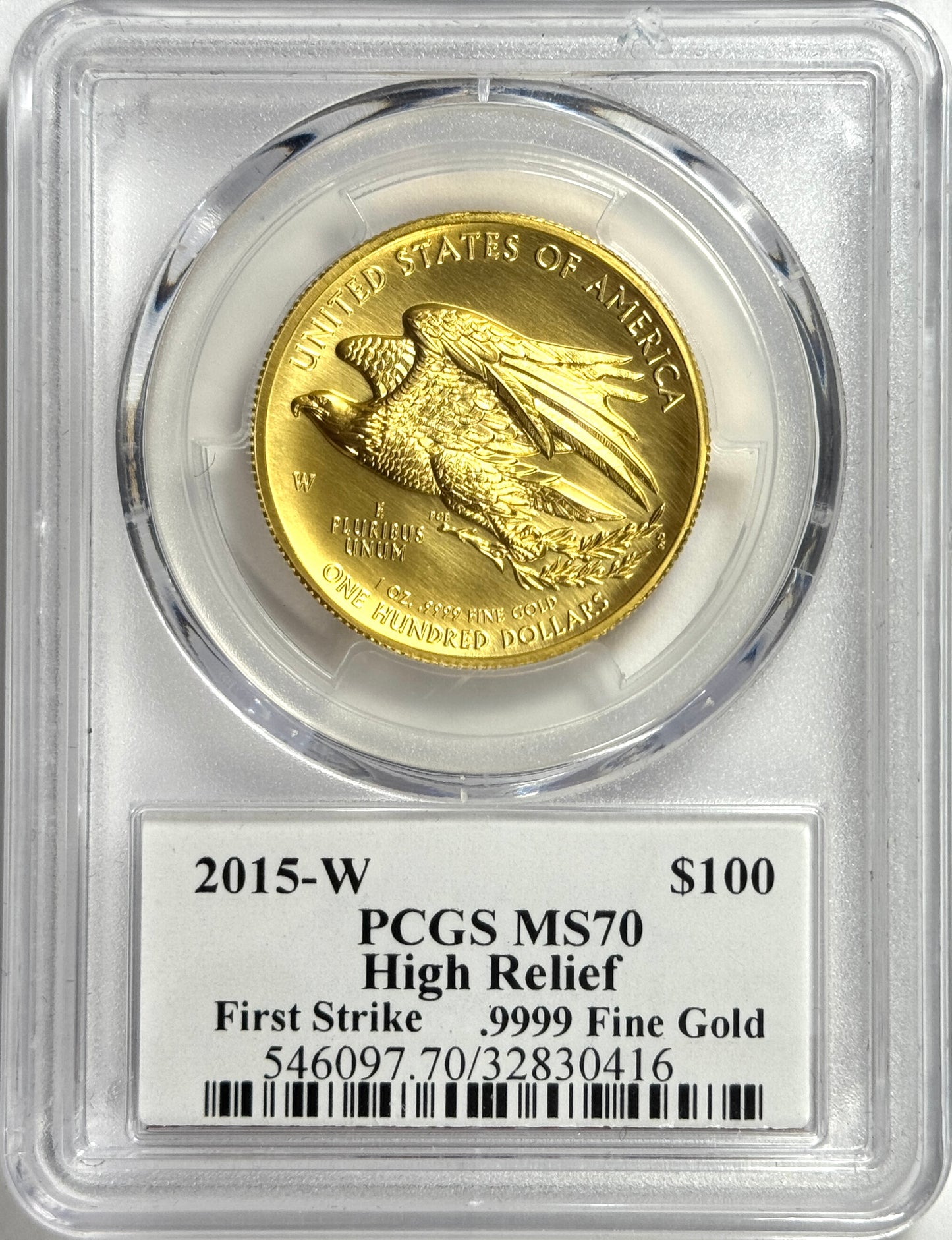 2015-W Gold American Liberty High Relief 1 oz Gold Coin PCGS MS70 First Strike! - Moy