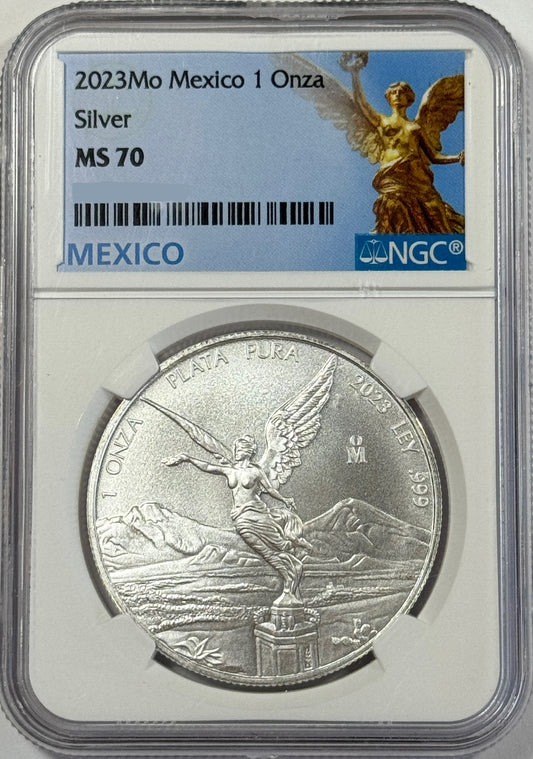 2023 Mexico Silver Libertad 1 oz Silver Coin - MS70 NGC - Perfect Grade
