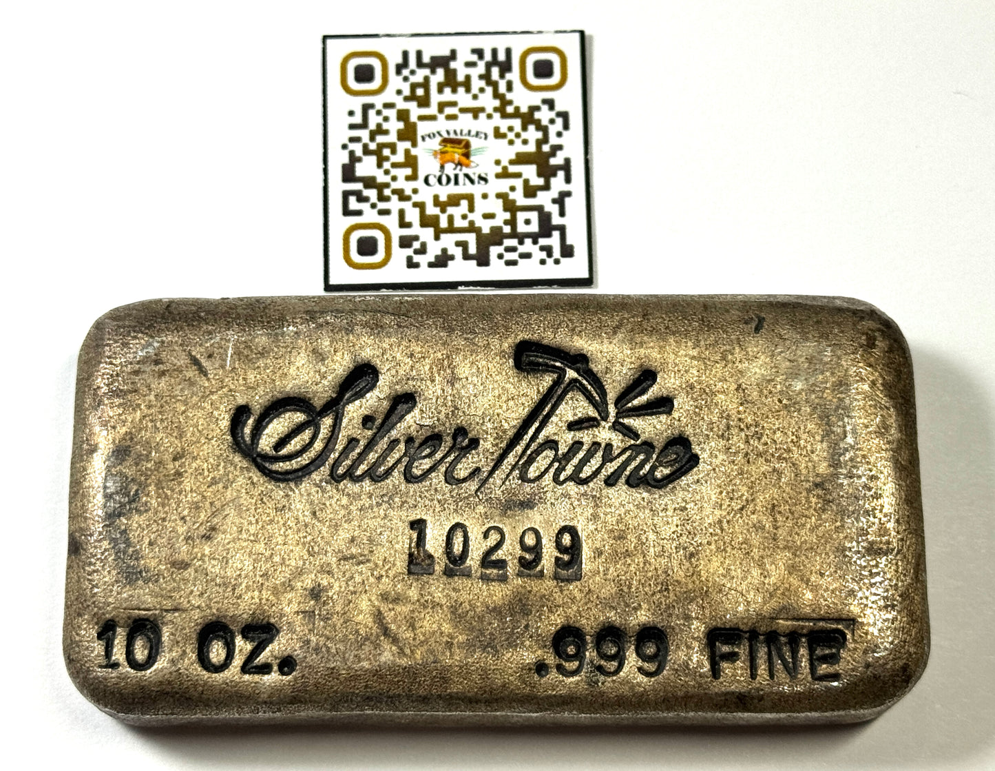 Toned Vintage 1st Series Silvertowne Old Poured Cast Finish - 10 Oz Silver Bar