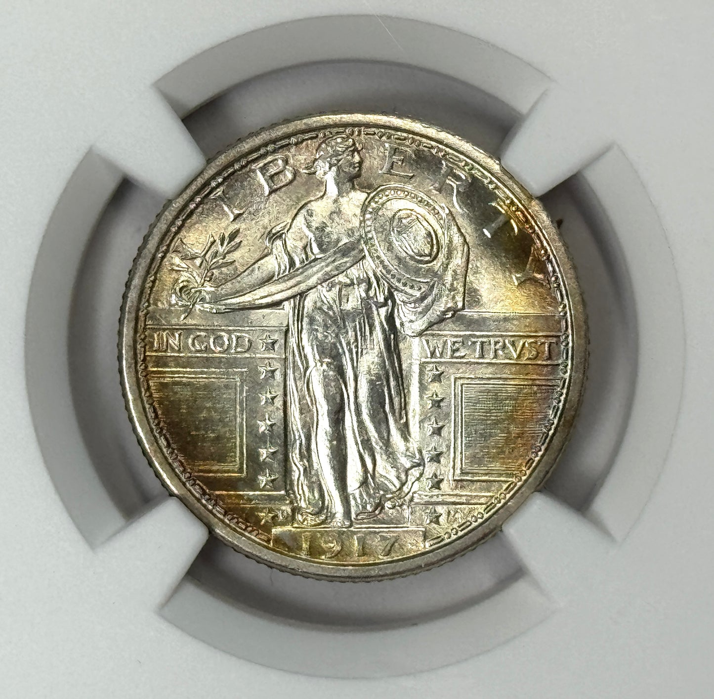 1917-D Standing Liberty Quarter Type-1 - NGC MS64FH (Full Head) Lustrous Coin