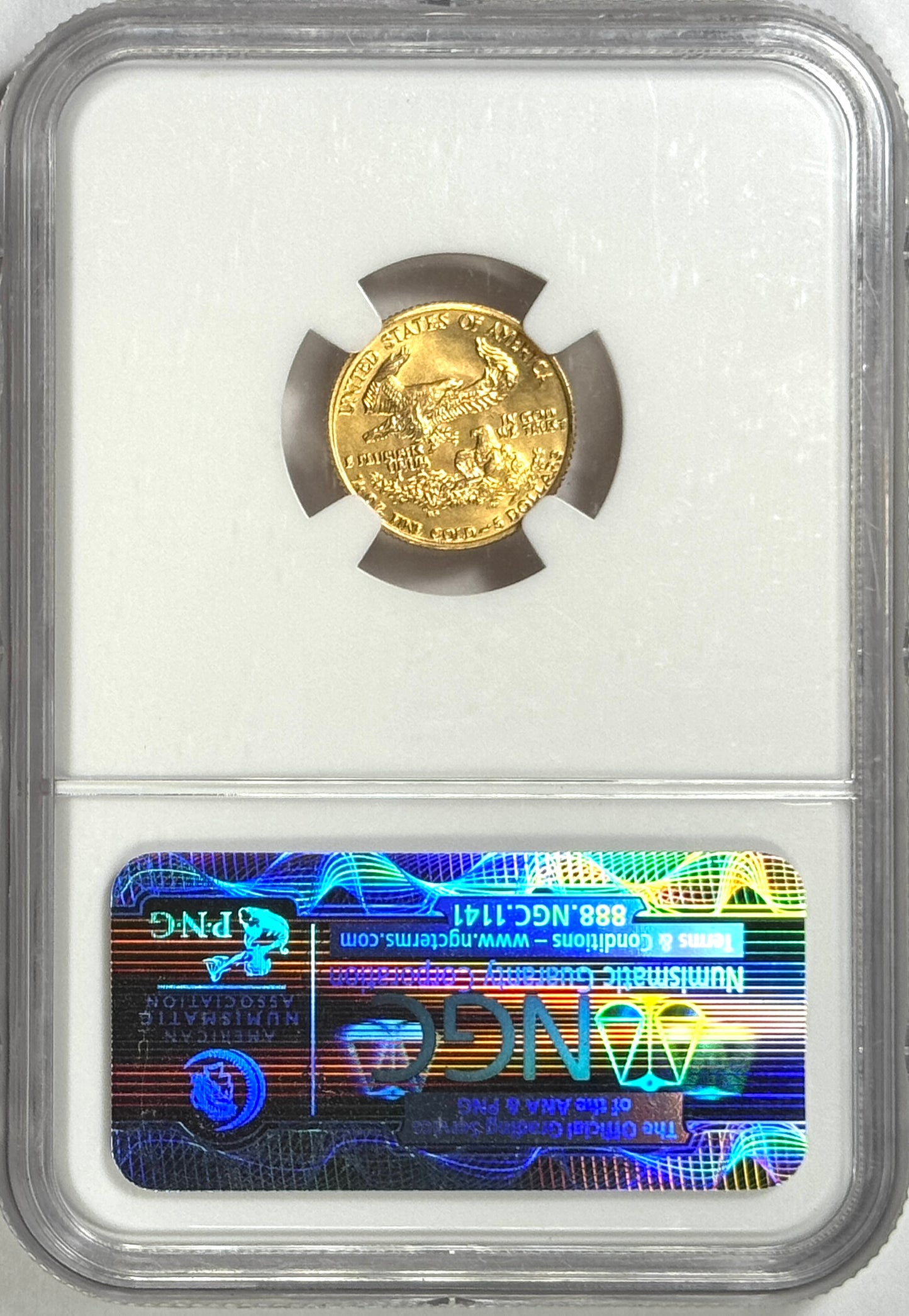 1986 $5 Gold American Eagle - NGC MS70 - 1/10 Oz Gold Coin - First Year