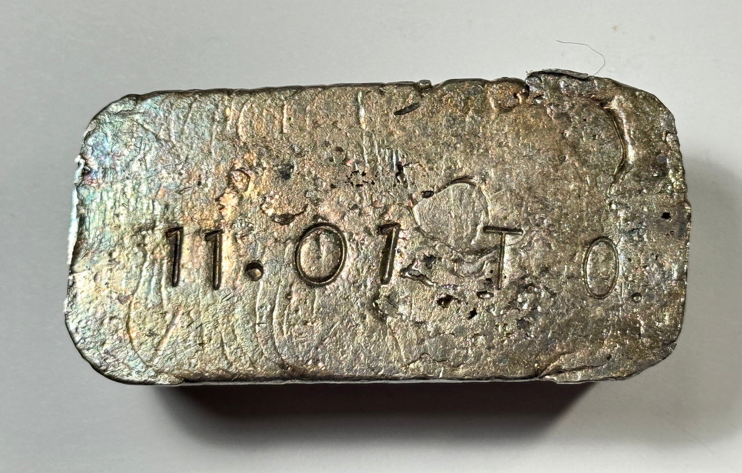 B.R. MacKay & Sons Old Pour Loaf Style .999 Silver Bar 11.01 oz Nice Toning