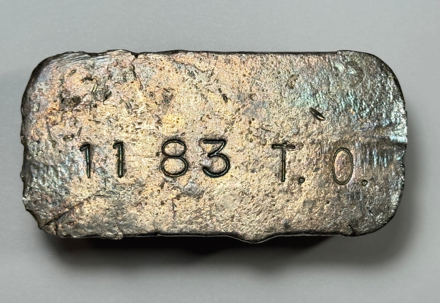B.R. MacKay & Sons Old Pour Loaf Style .999 Silver Bar 11.83 oz Nice Toning