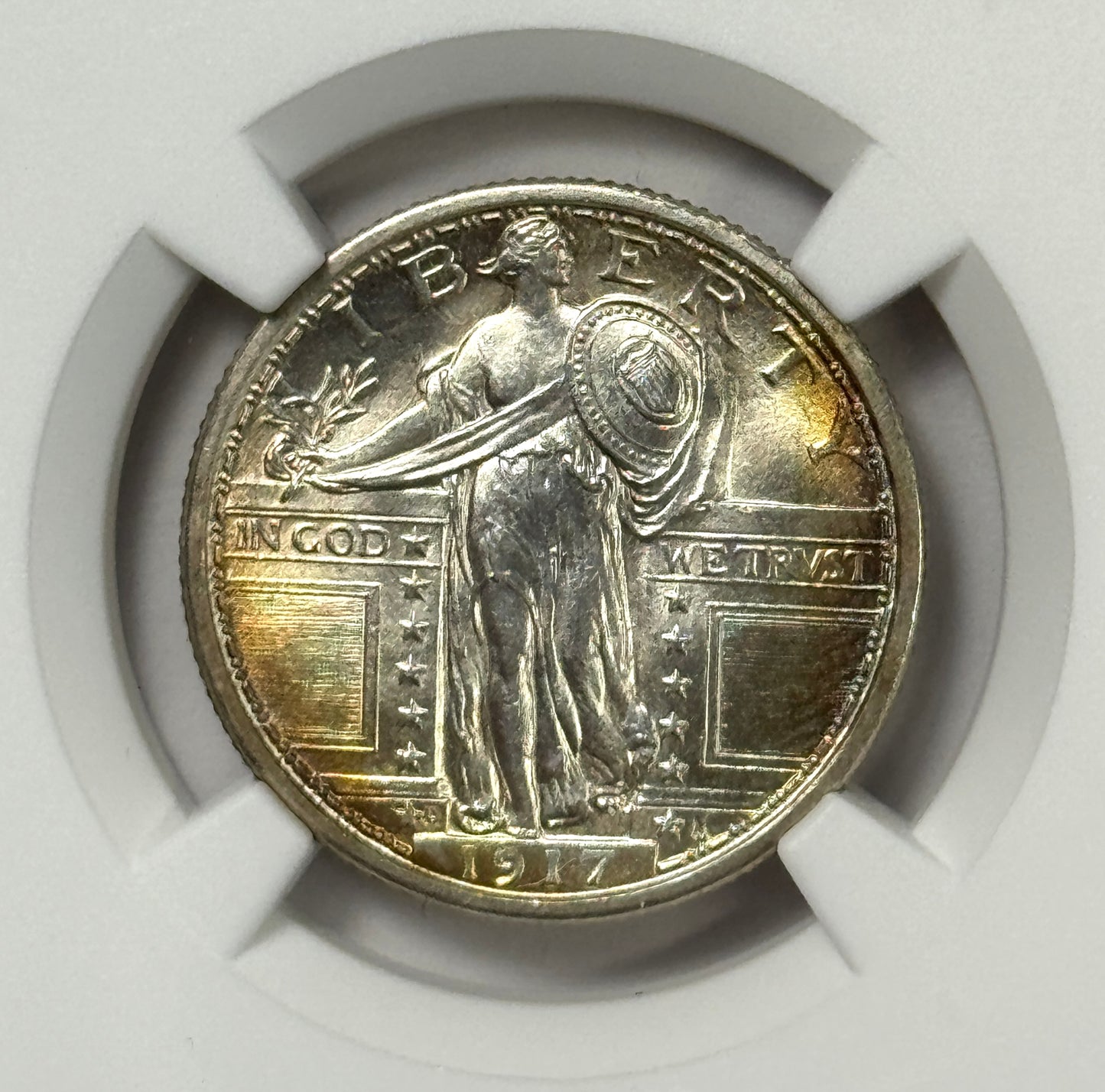 1917-D Standing Liberty Quarter Type-1 - NGC MS64FH (Full Head) Lustrous Coin