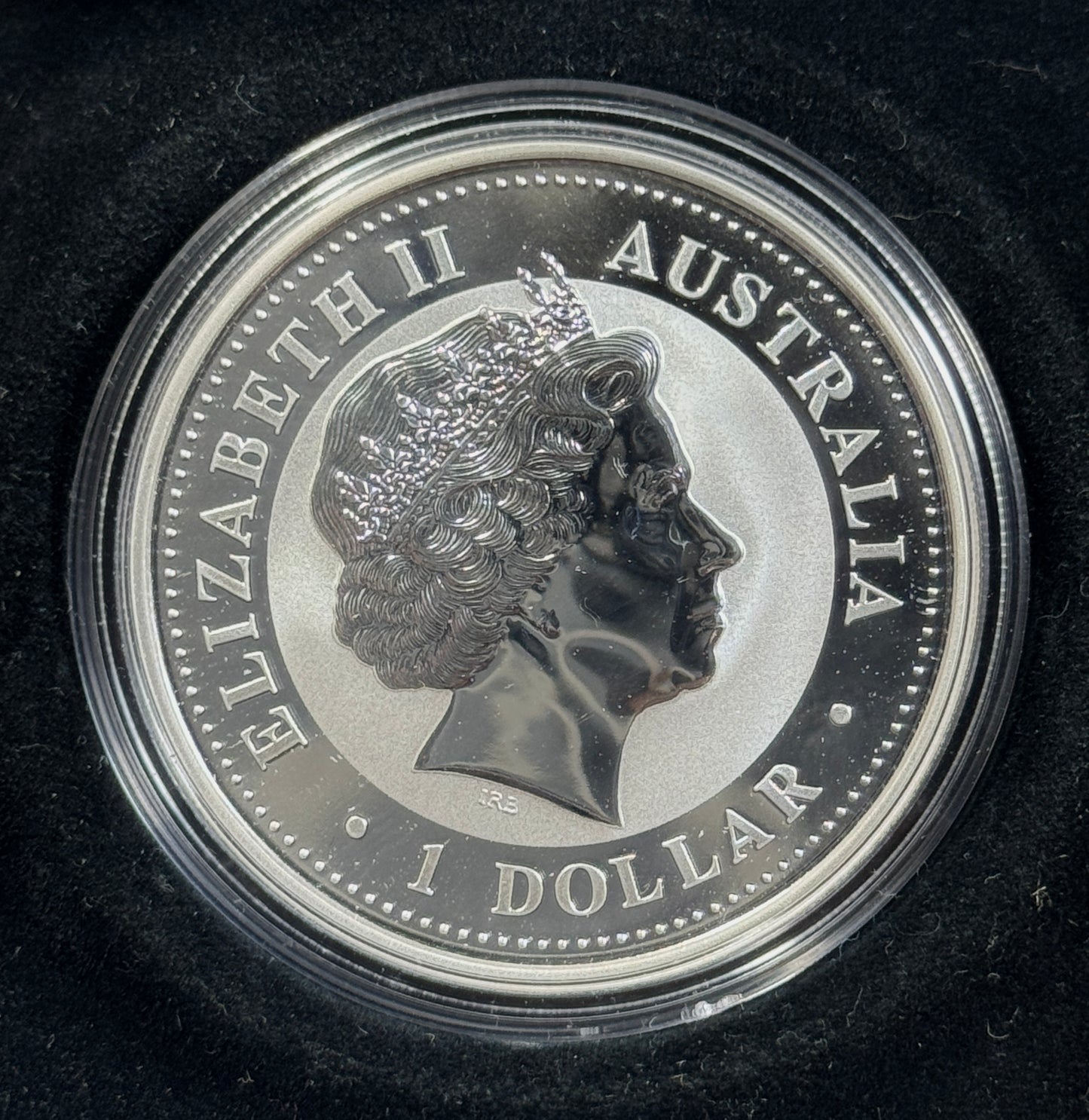 2000 Australian Year of the Dragon Gilded Edition 1 oz Silver Coin in OGP