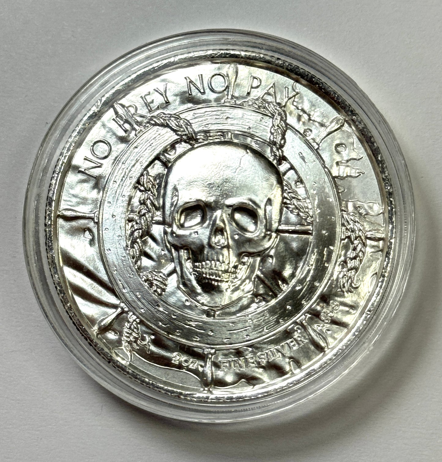 The White Whale Privateer Series 2 oz Silver Ultra-High Relief Round in Cap