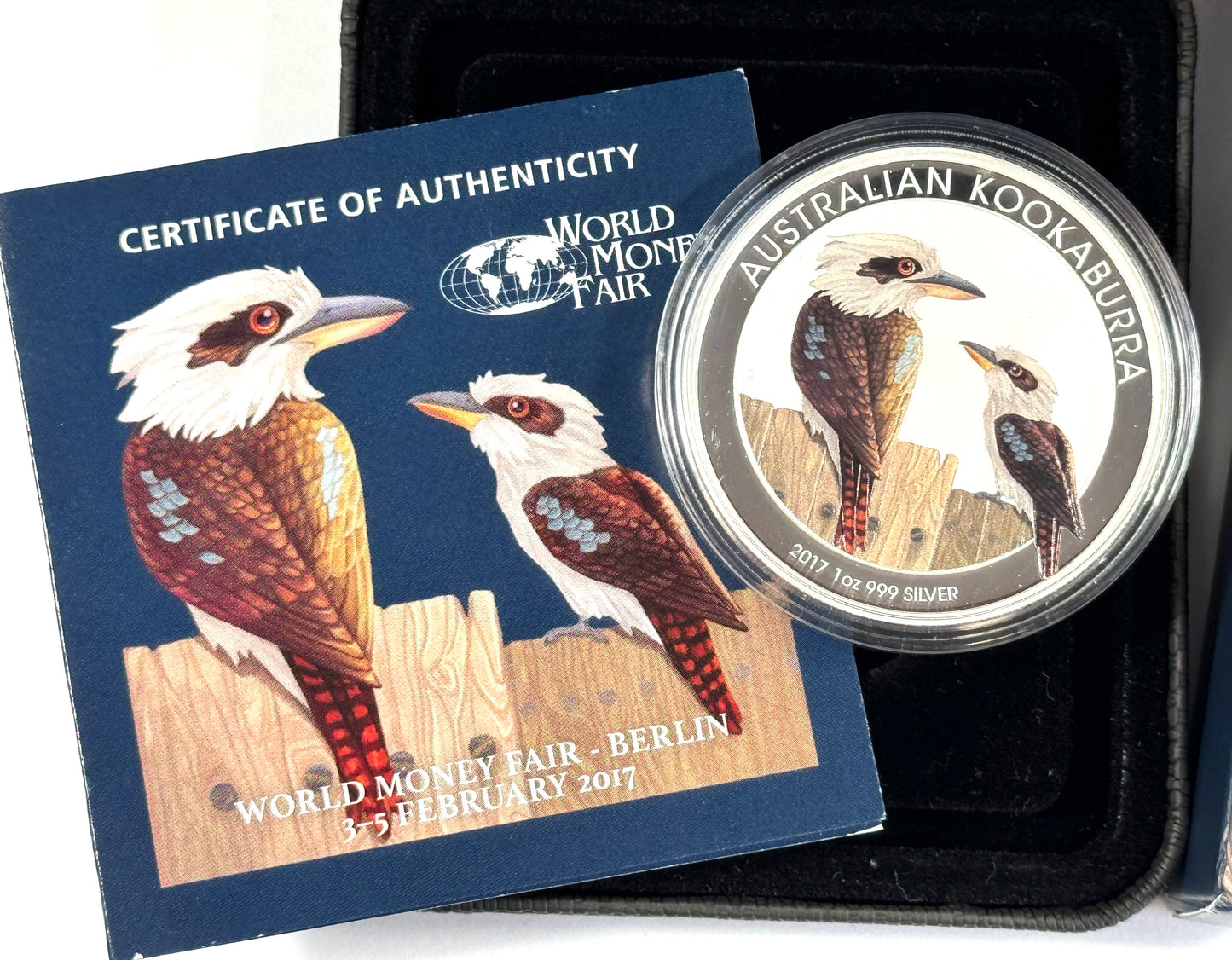 2017-P Australian Kookaburra Berlin's World Money Fair - 1oz Coloured Silver in OGP
