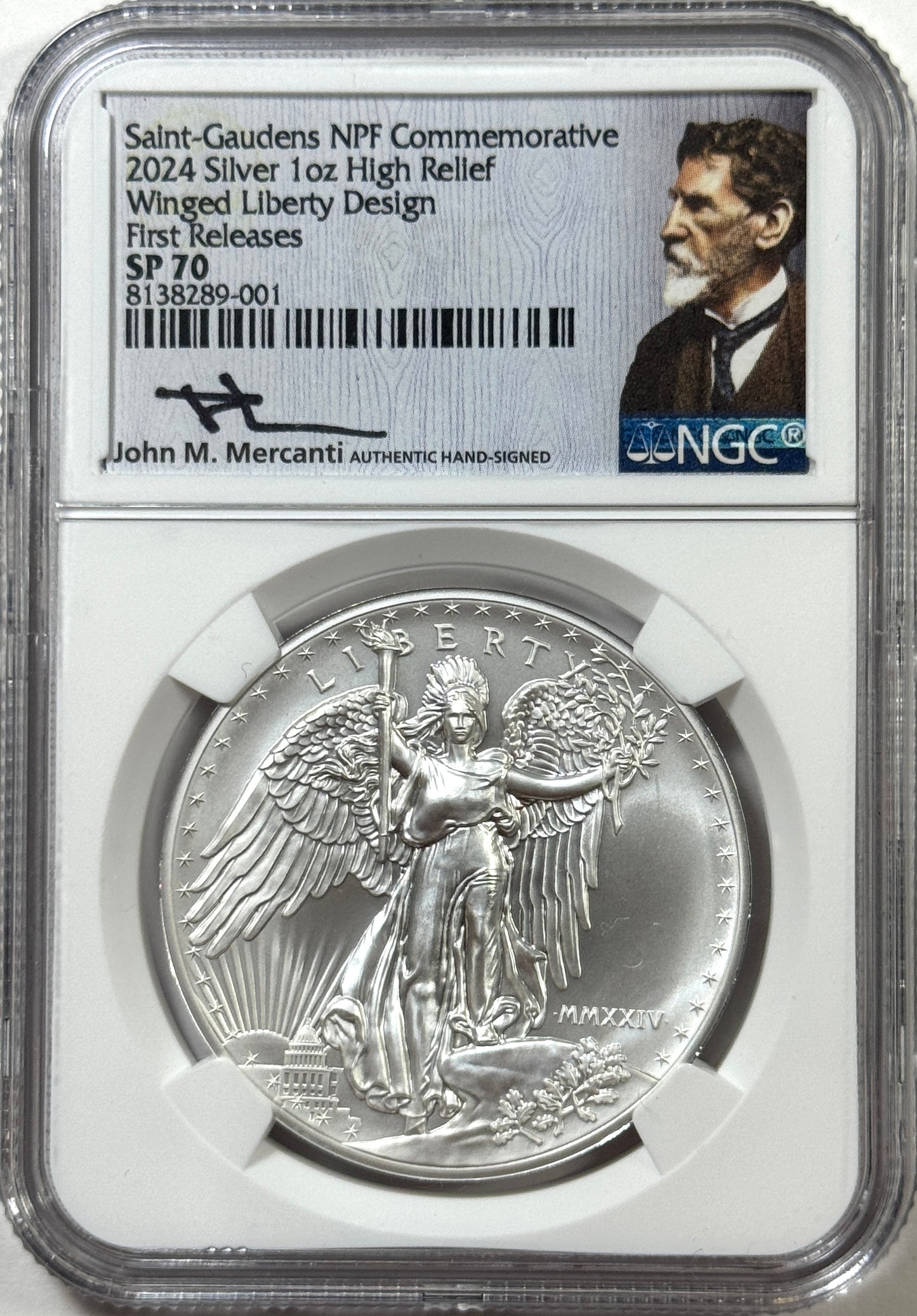 2024 Saint Gaudens Winged Liberty 1 oz silver High Relief SP70 NGC - Mercanti