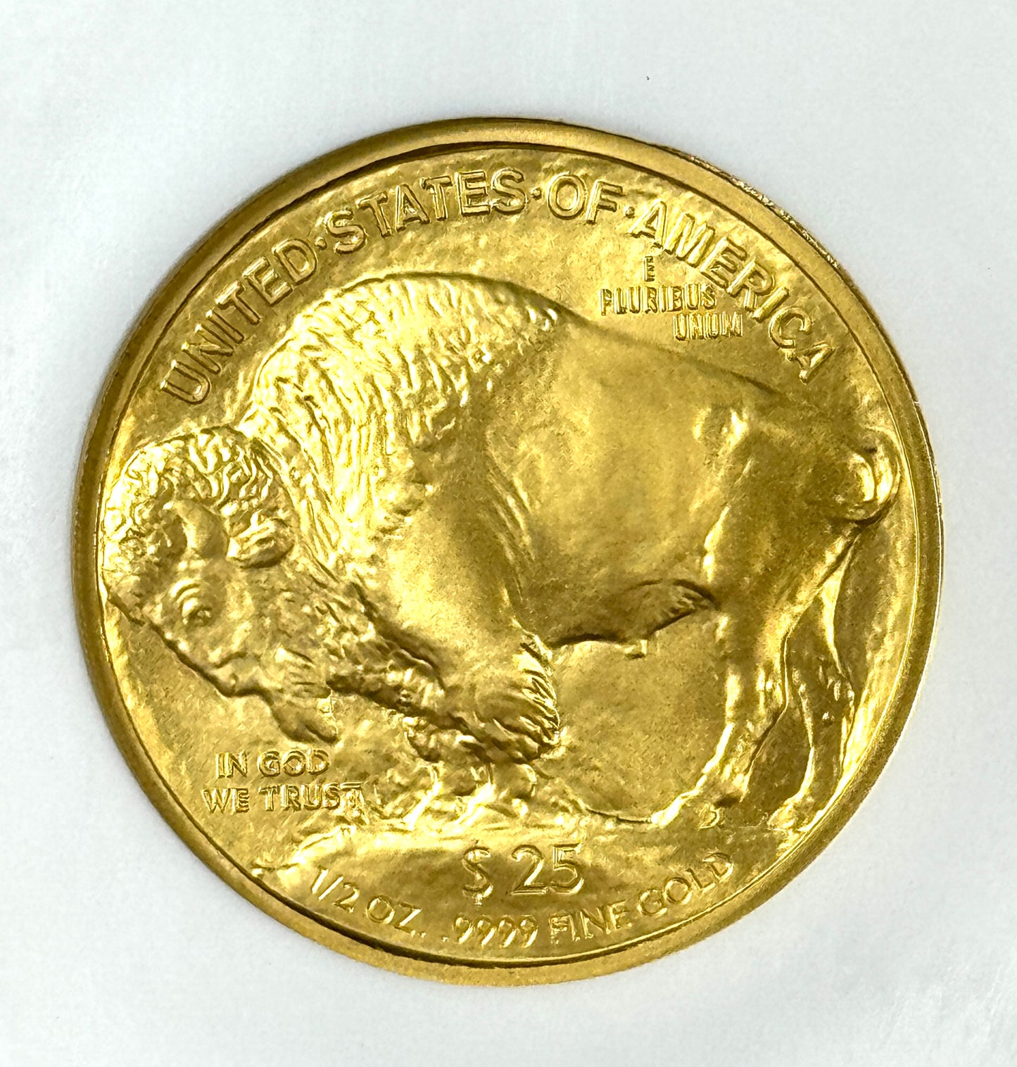 2008-W $25 Burnished Gold Buffalo 1/2 oz Gold Coin MS70 NGC - First Releases