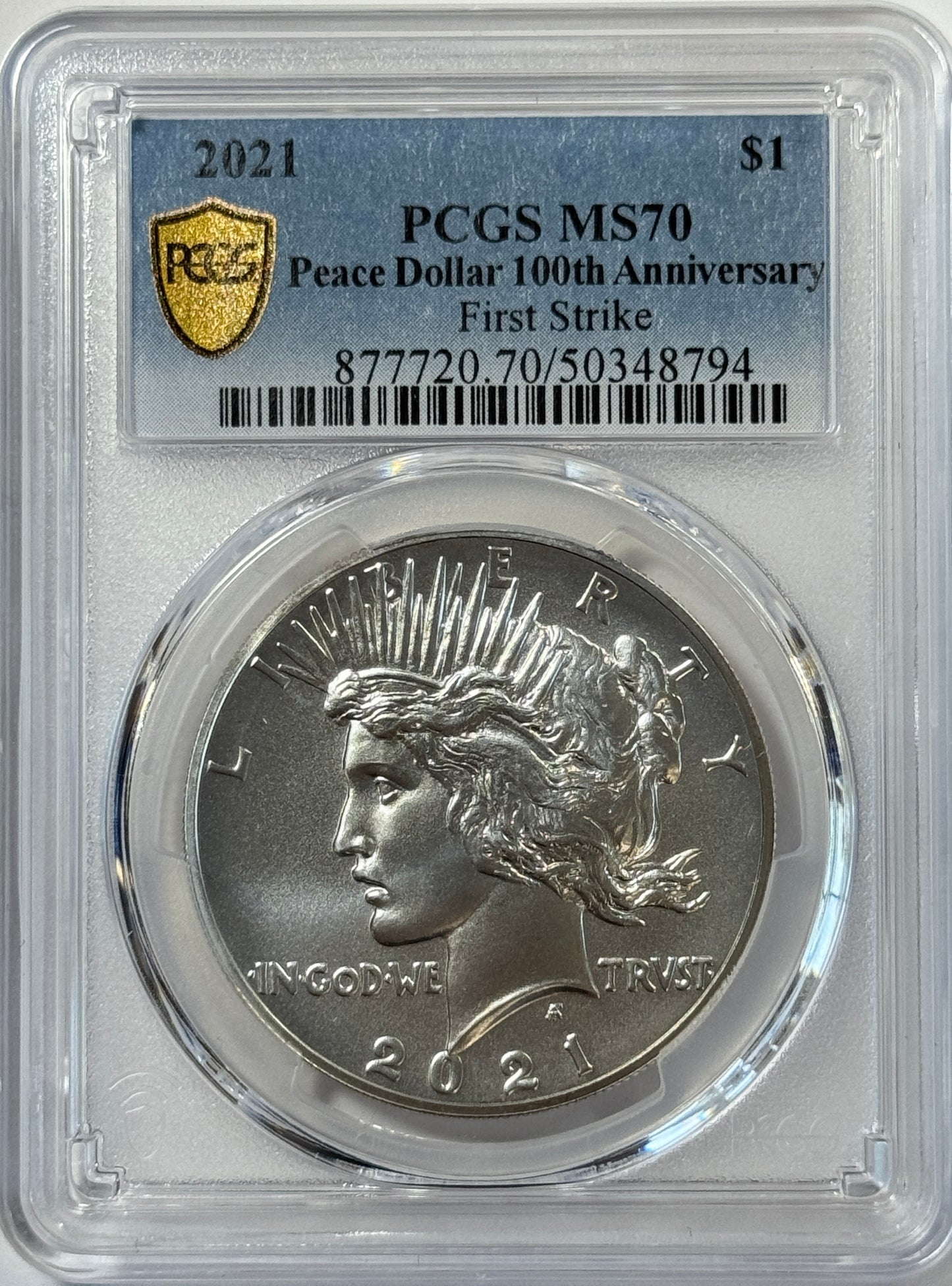 2021 Morgan and Peace Silver Dollar PCGS MS70 6-Coin Set - First Strike Set