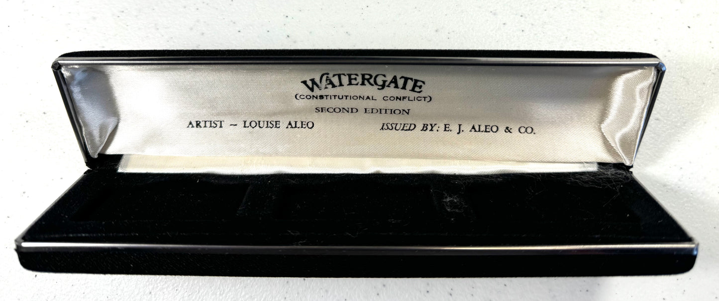 Vintage 1973 Aleo Watergate See Hear Speak No Evil 3pc Silver Set - 2nd Ed #312 w/Box