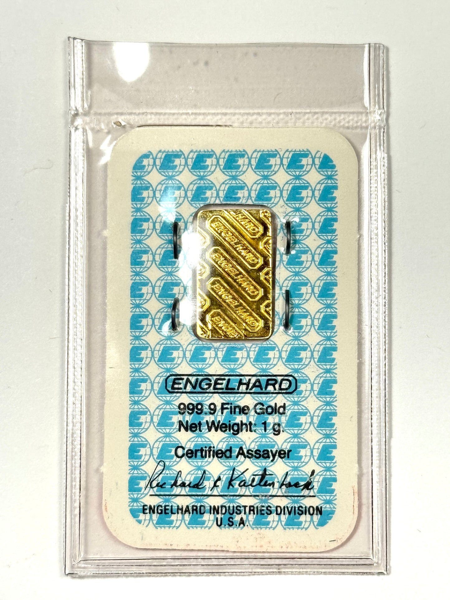 Vintage Engelhard 1 g .9999 Fine Gold - Alaska Airlines Incentive Program Double Sealed