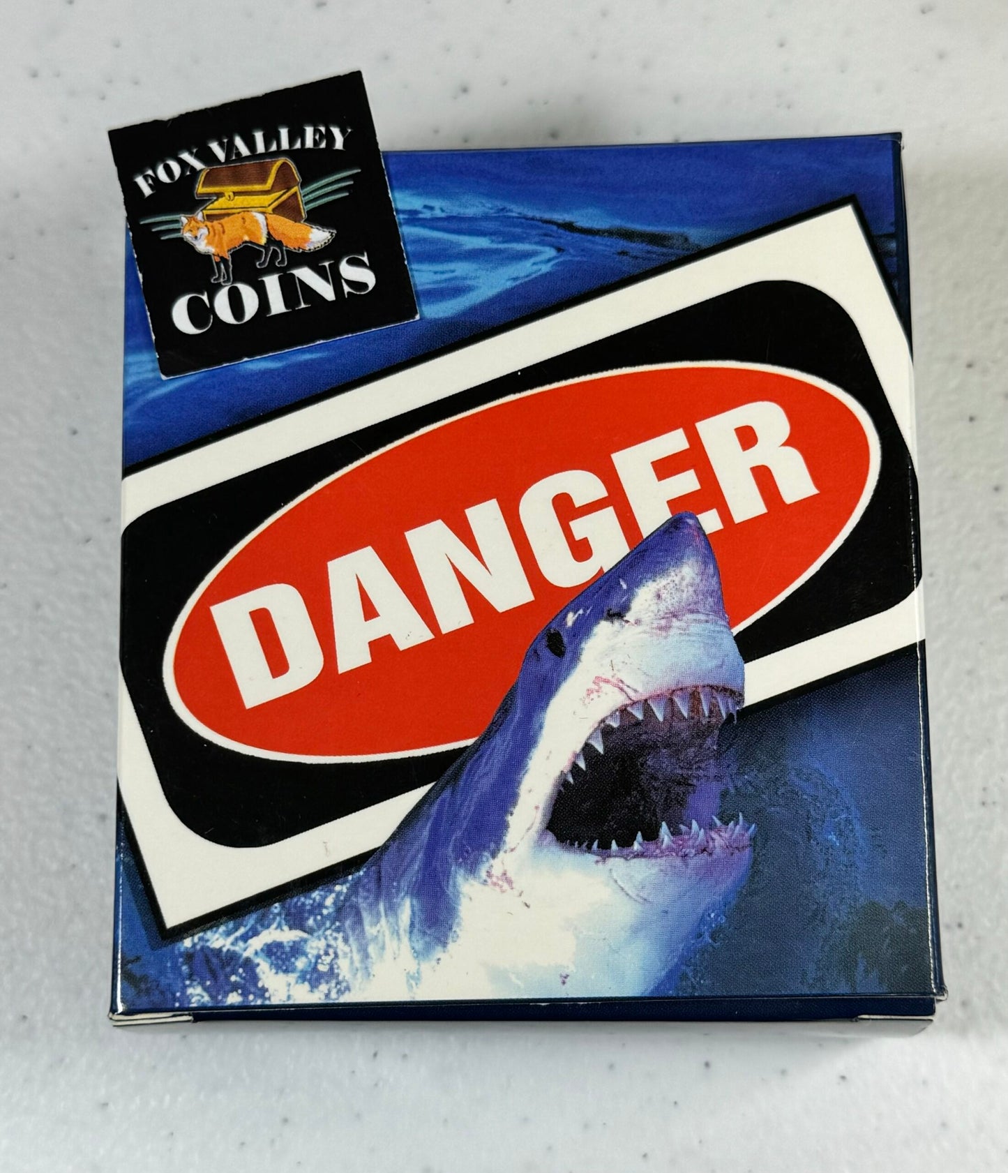 2007 Tuvalu Great White Shark - 1 Oz Proof & Colorized Silver in OGP with COA
