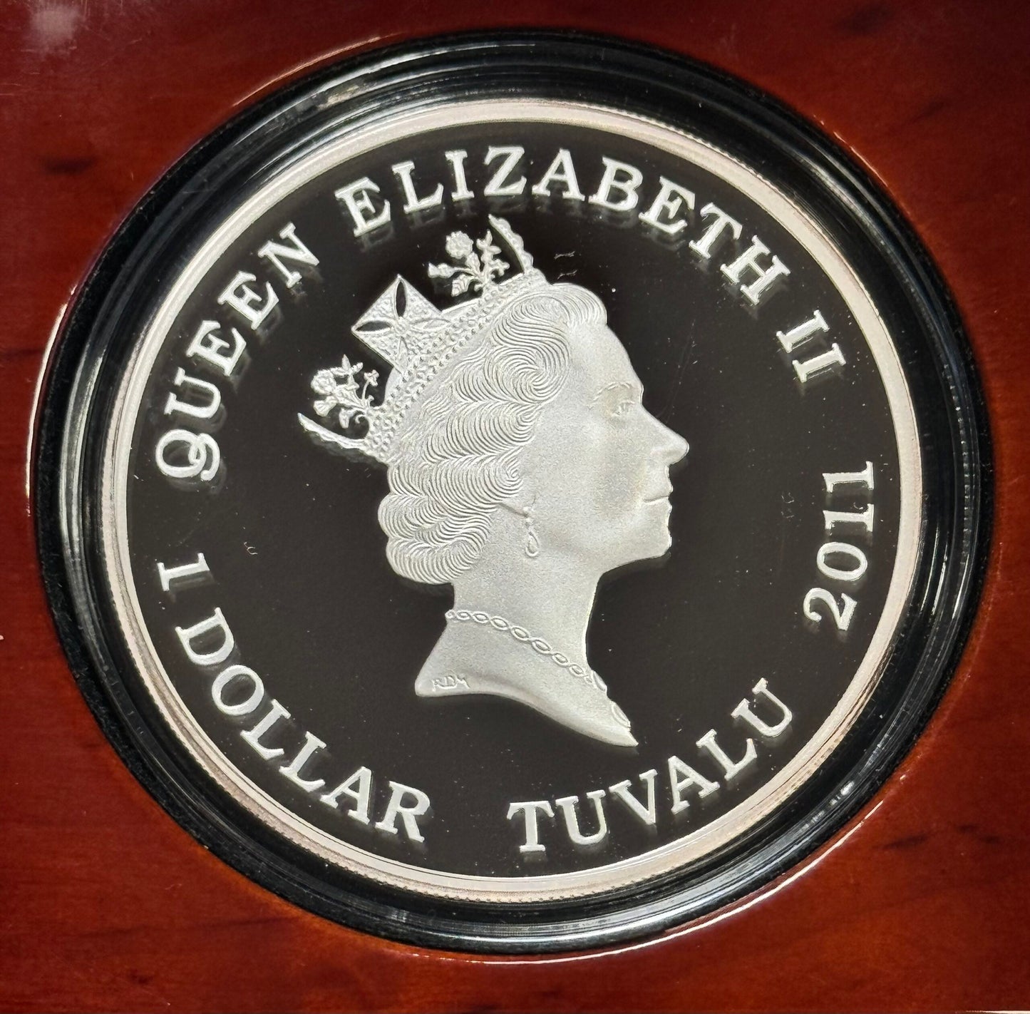 2011 Tuvalu Australian Box Jellyfish - 1 Oz Proof & Colorized Silver in OGP with COA