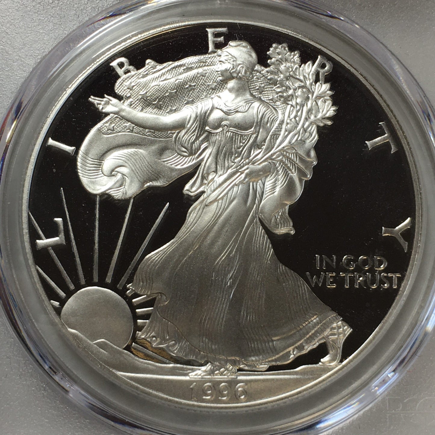 1996-P Proof Silver Eagle - PCGS PR69 DCAM - Ashley Reagan Signed Legacy Series