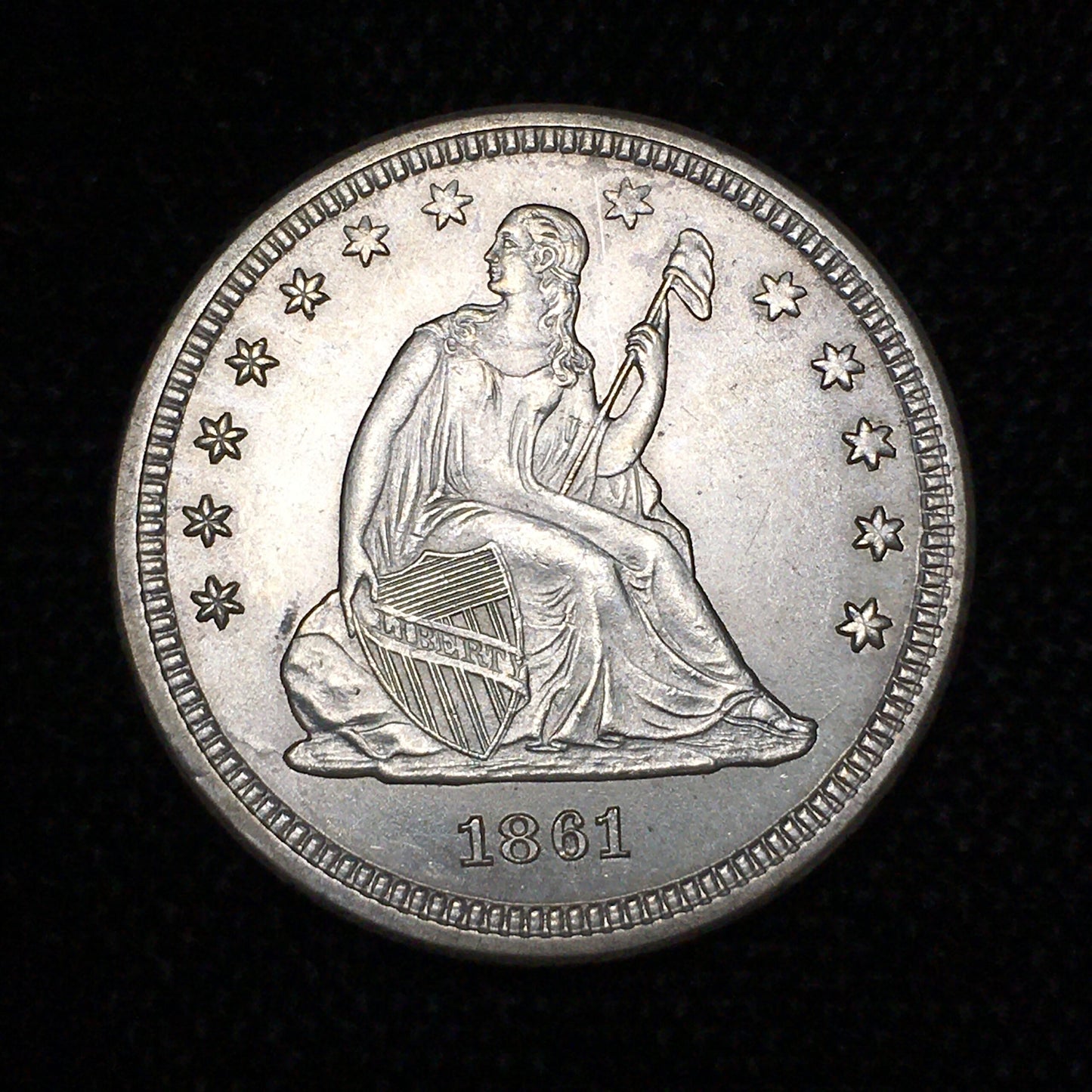 1861-P Seated Liberty Silver Quarter - Civil War Date - High Grade & Lustrous