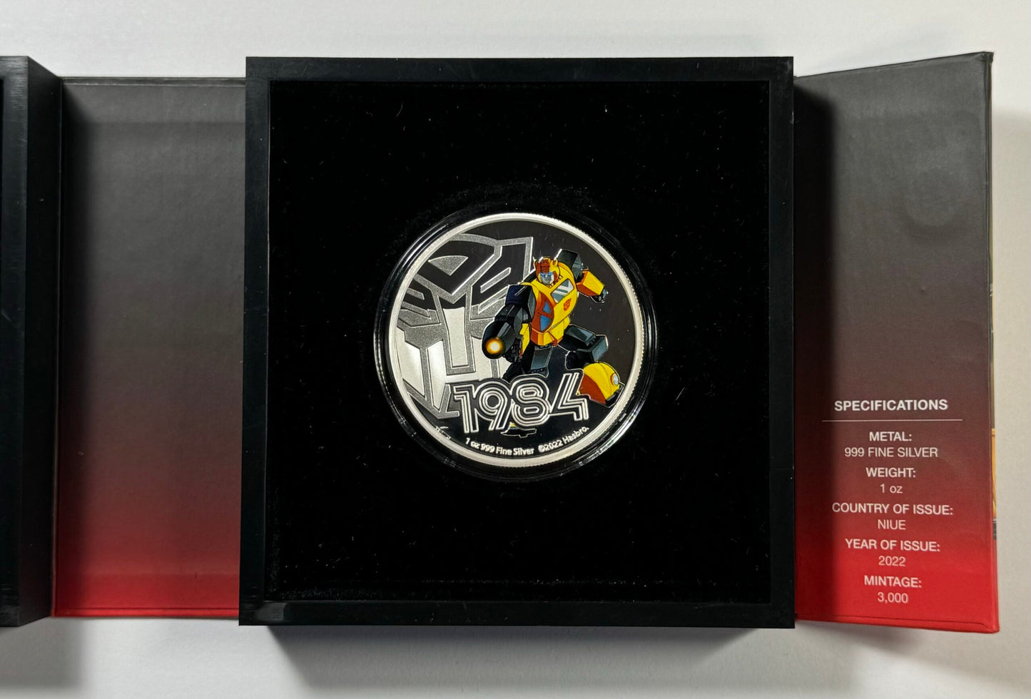 2022 Niue Transformers Bumblebee - Colorized 1 Oz .999 Silver Proof Coin in OGP
