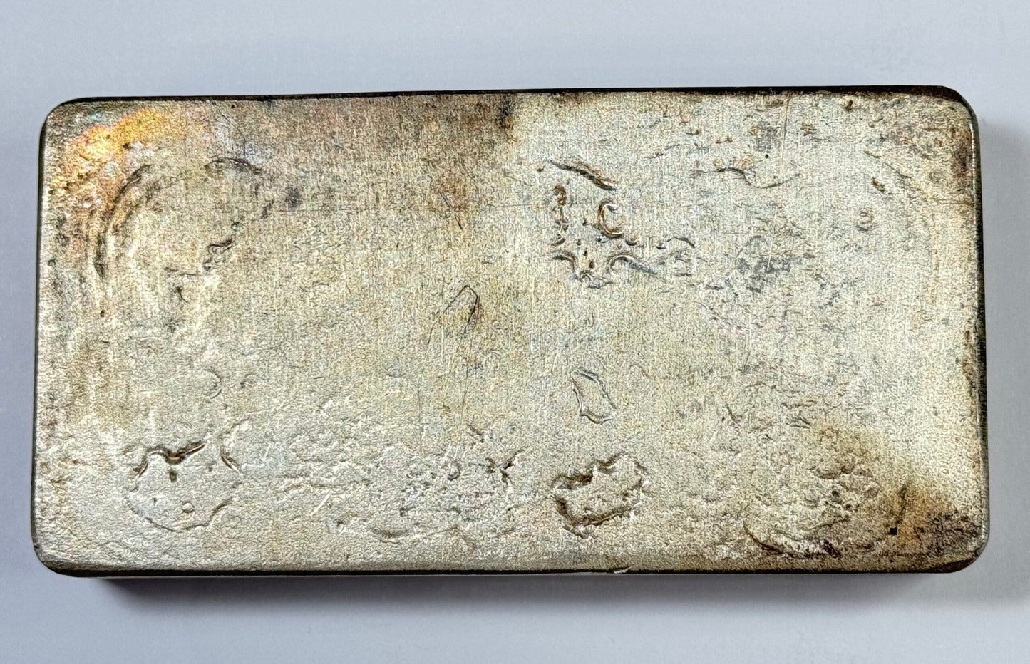 Vintage 2nd Series Silvertowne 50 Oz Old Poured Cast Finish Silver Bar - Scarce