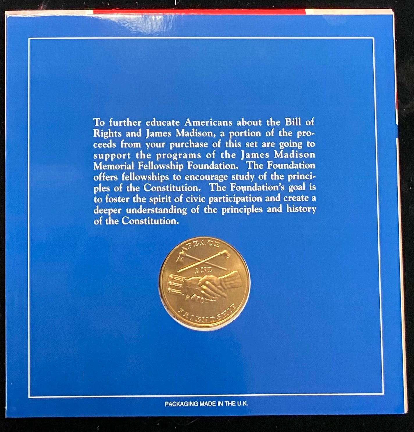 1993-W BU Bill of Rights James Madison Half Dollar Commemorative & Medal Set