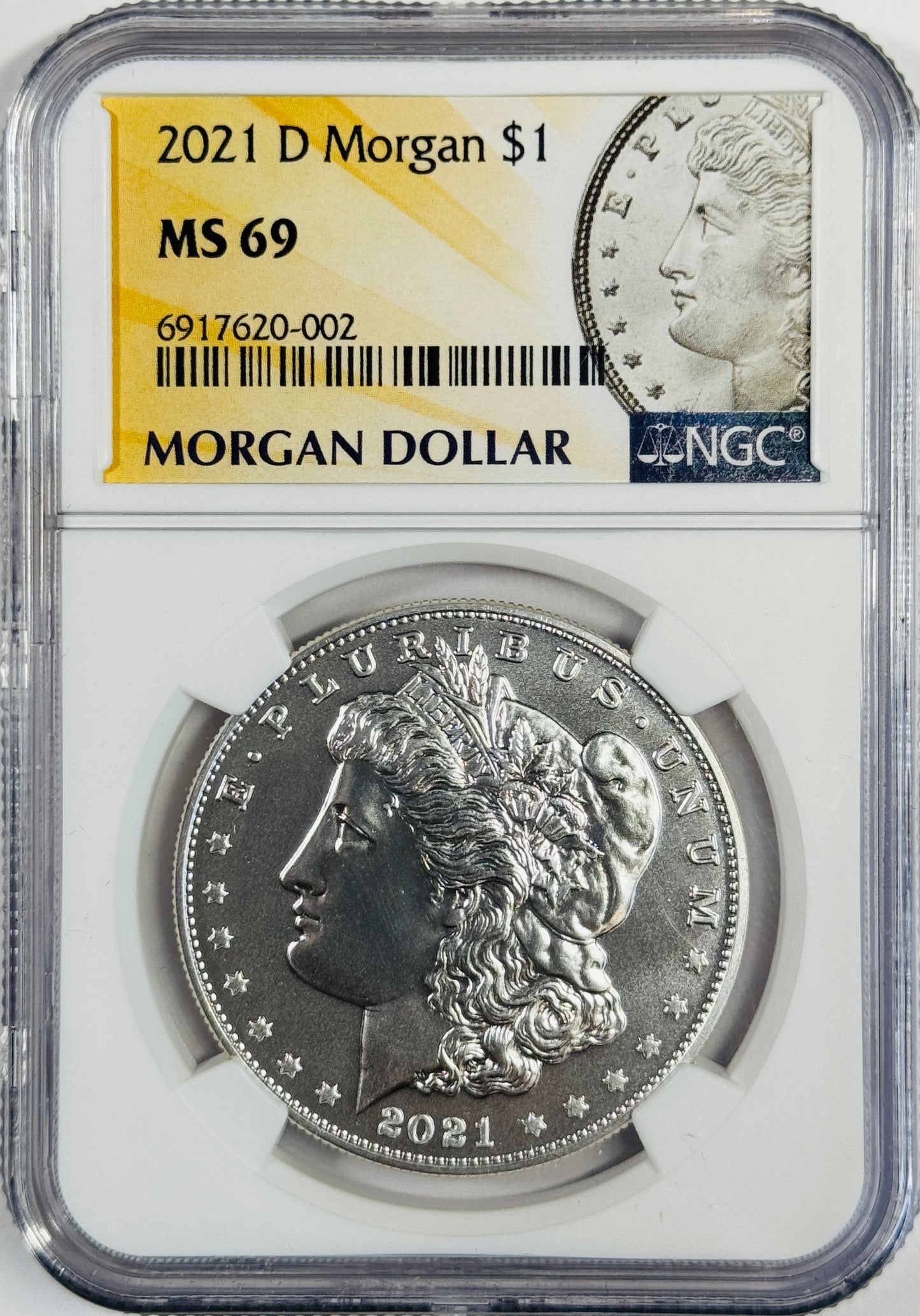 2021-D Morgan Silver Dollar MS69 NGC