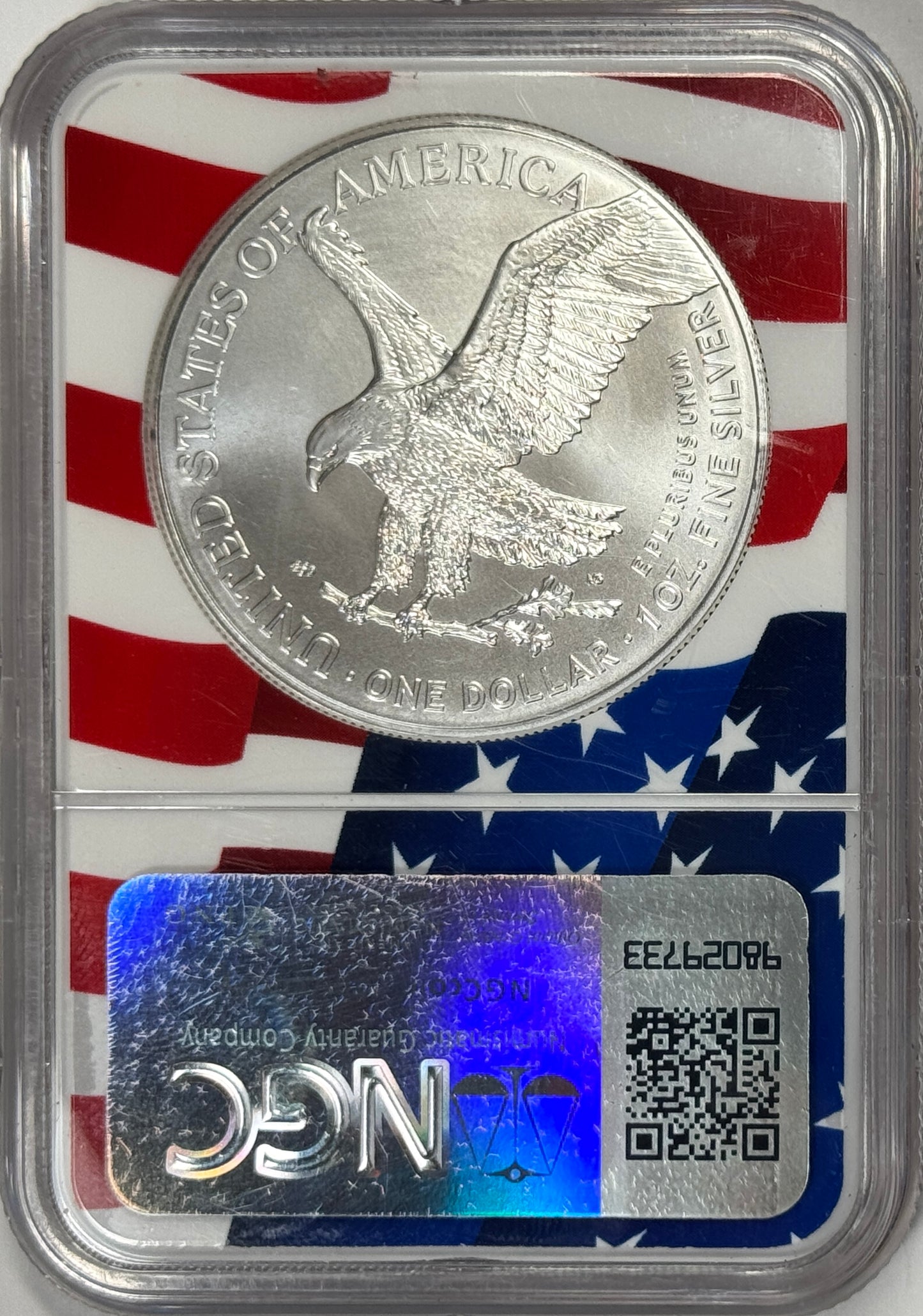 2024 American Silver Eagle NGC MS70 - U.S. Flag Core Holder