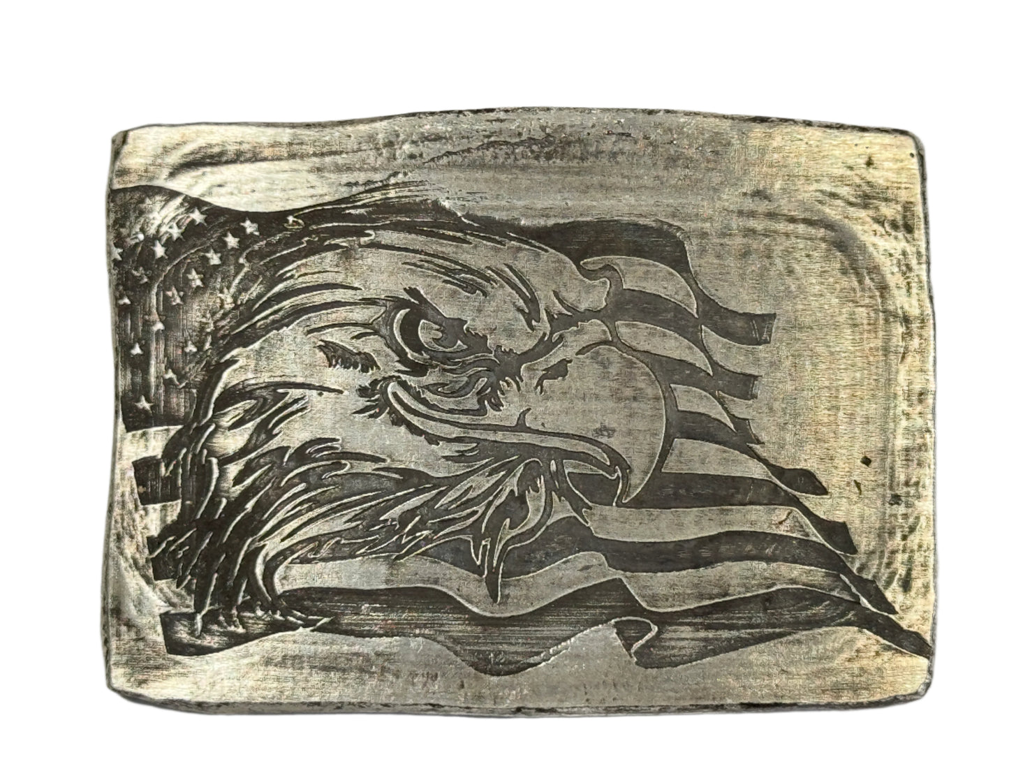 Land of the Free 4 oz Hand Poured .999 Fine Silver Bar - American Flag / Eagle