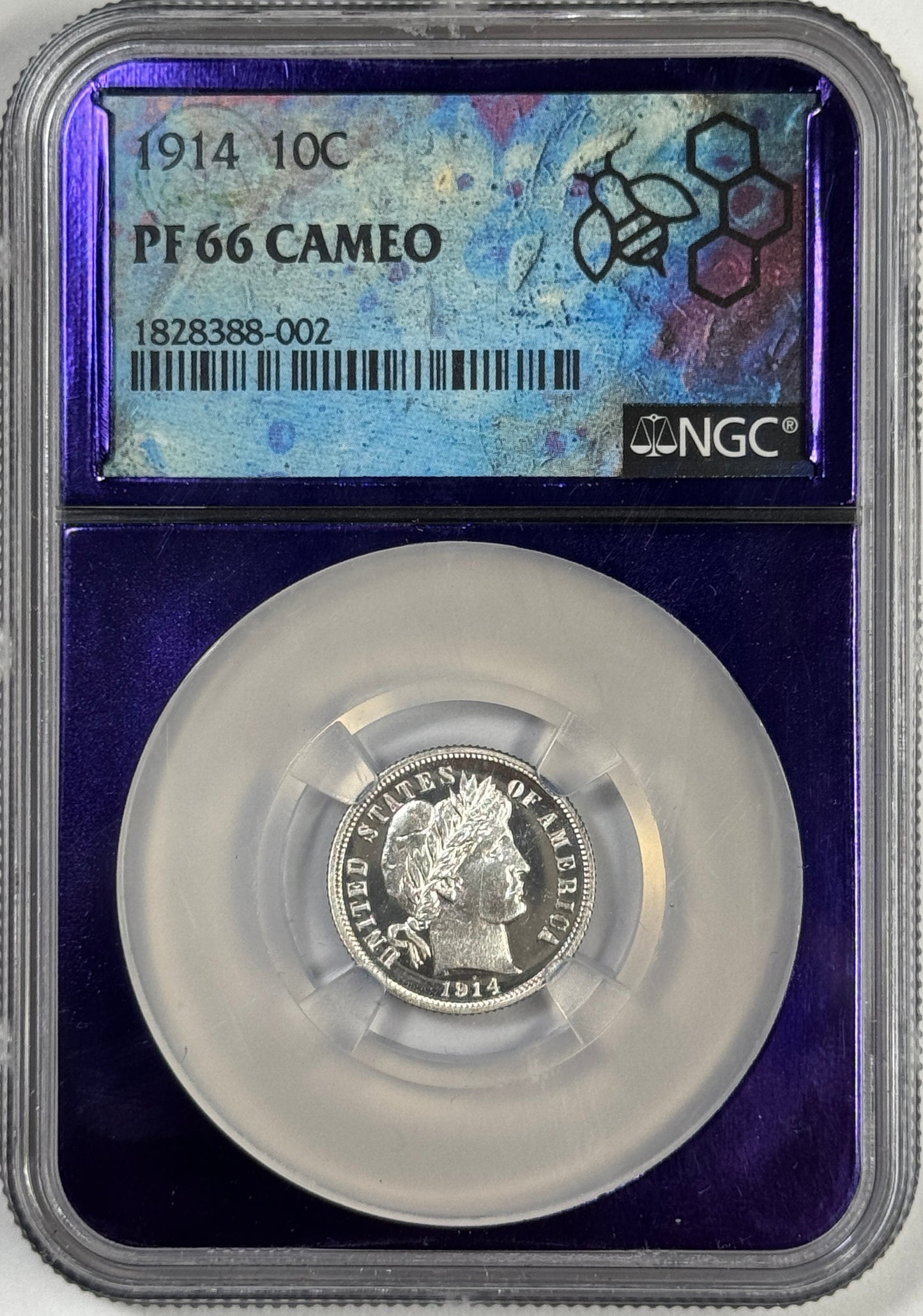 1914 Barber Proof Silver Dime PF66 CAMEO NGC - Key Date! - Only 425