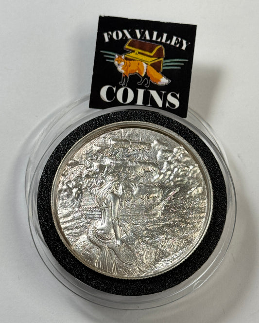 The Siren Privateer Series 2 oz Silver Ultra-High Relief Round in Air-Tite