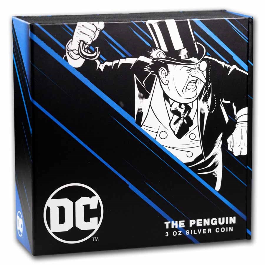 2023 Niue $10 DC Villains THE PENGUIN 3 oz Silver Colorized Coin in OGP