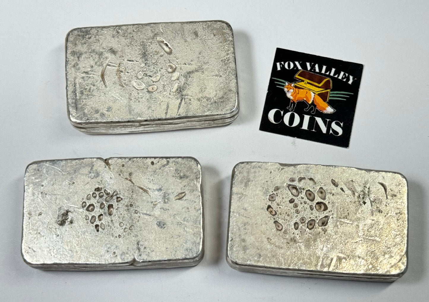 Vintage Silvertowne Old Poured Square 5 Oz .999 Fine Silver