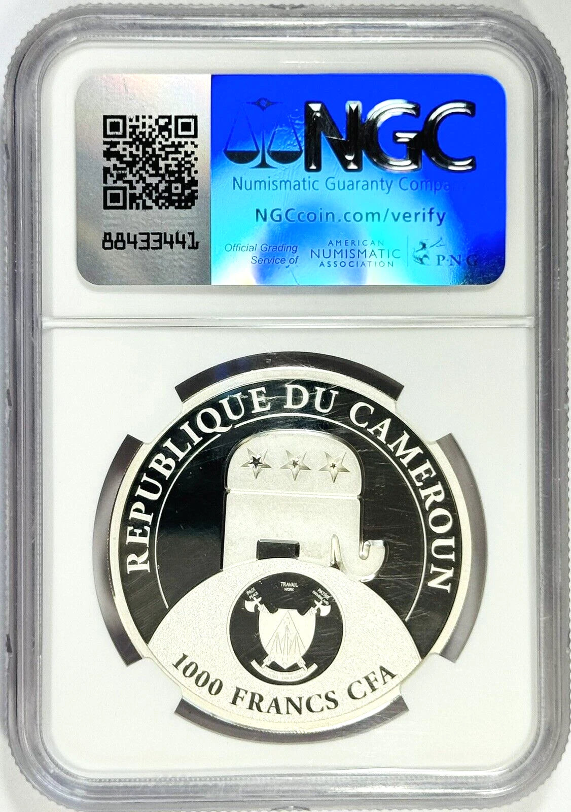 2020 Cameroon Donald Trump 1 oz Silver High Relief Coin Gem Proof NGC - TRUMP LABEL