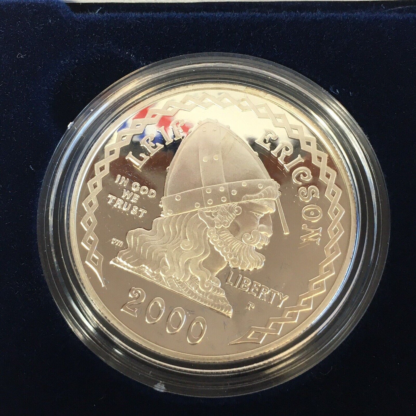 2000 Leif Ericson Proof Silver Dollars & Iceland Central Bank US Mint 2-Coin Set