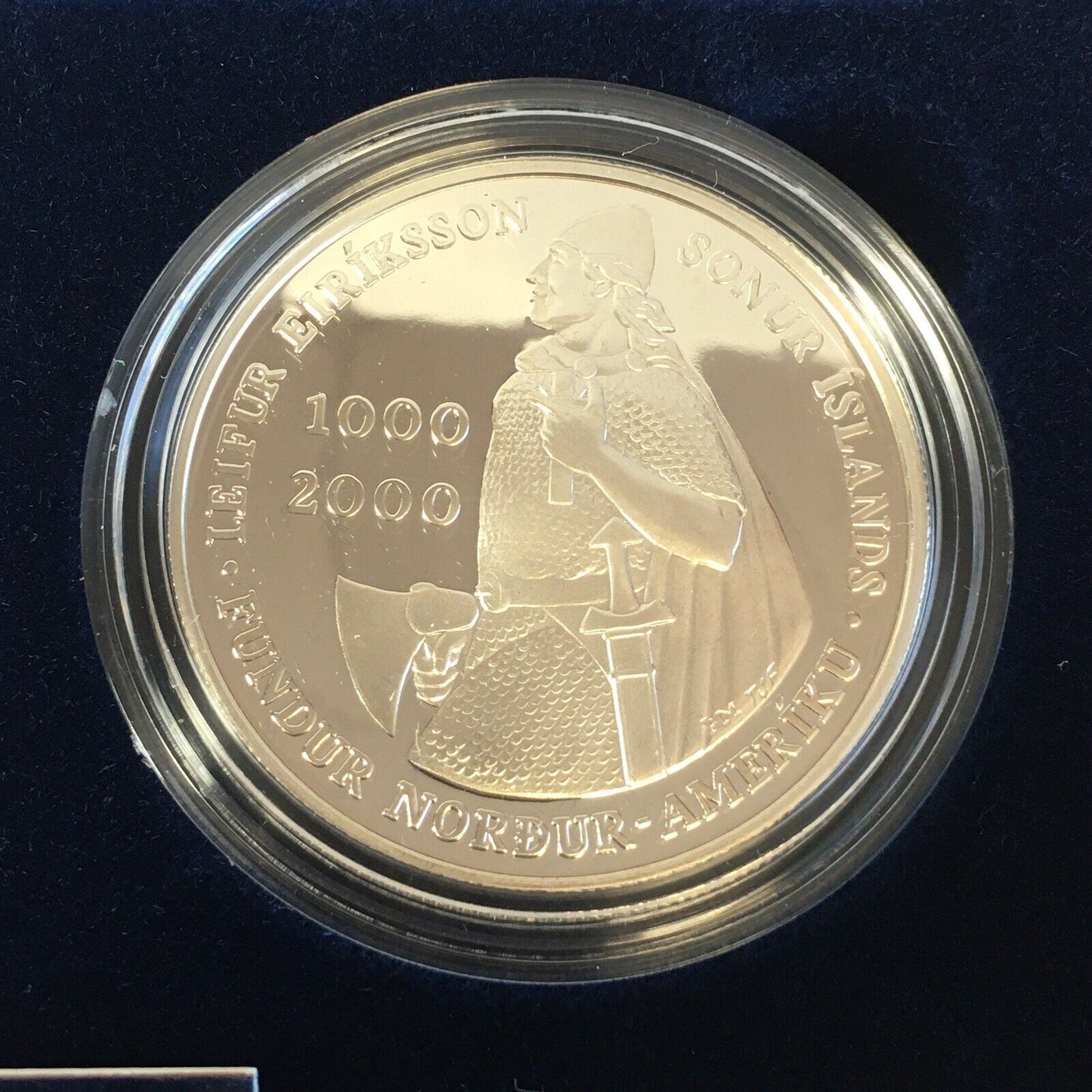 2000 Leif Ericson Proof Silver Dollars & Iceland Central Bank US Mint 2-Coin Set