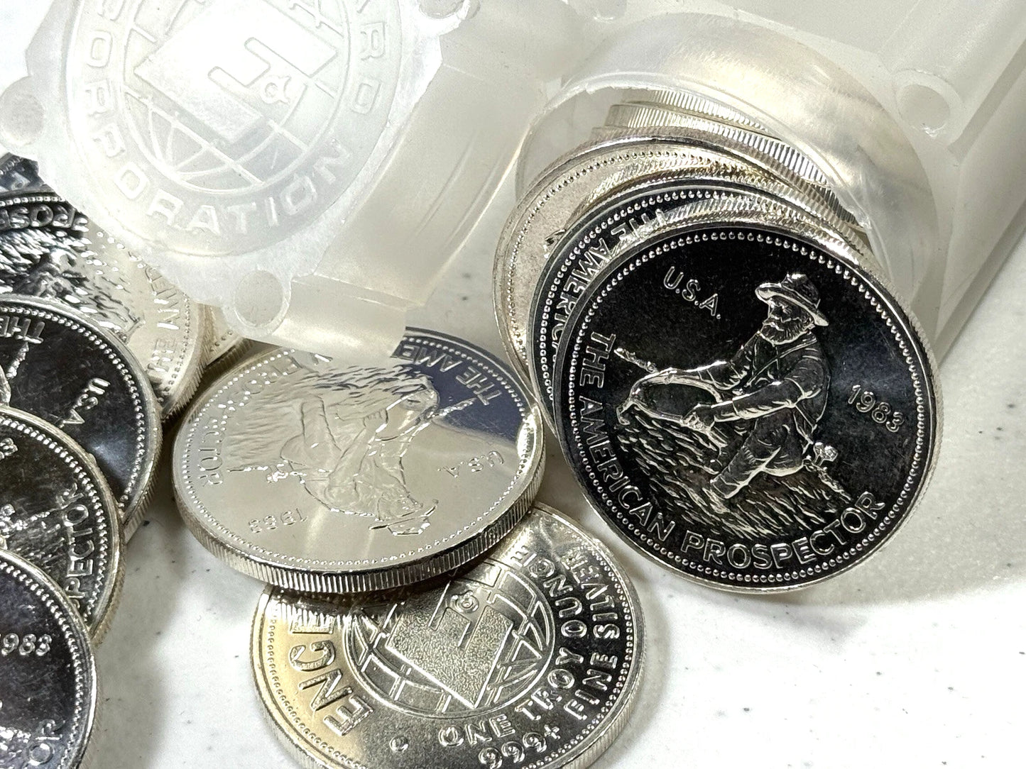 1983 Engelhard Silver American Prospector - 1 OZ Blast White Round! Key Date! 🔥