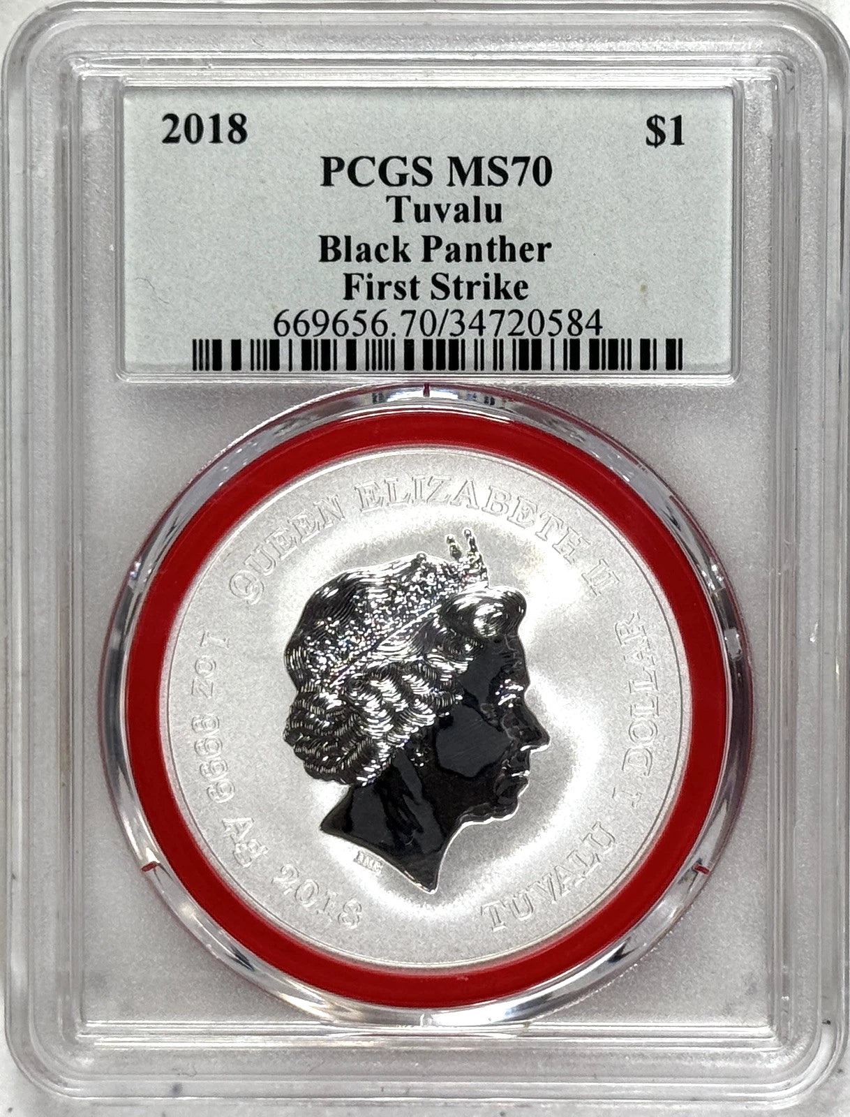 2018 Tuvalu Marvel Black Panther NGC MS70 First Strike 1oz Silver Coin