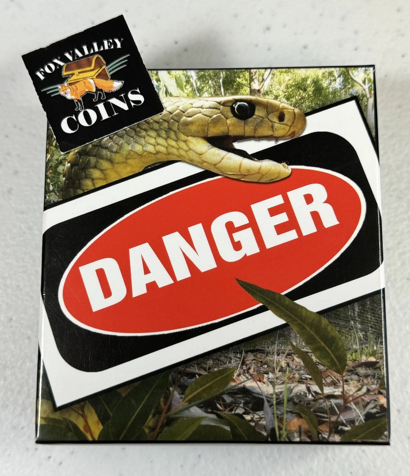 2010 Tuvalu Australian Brown Snake - 1 Oz Proof & Colorized Silver in OGP with COA
