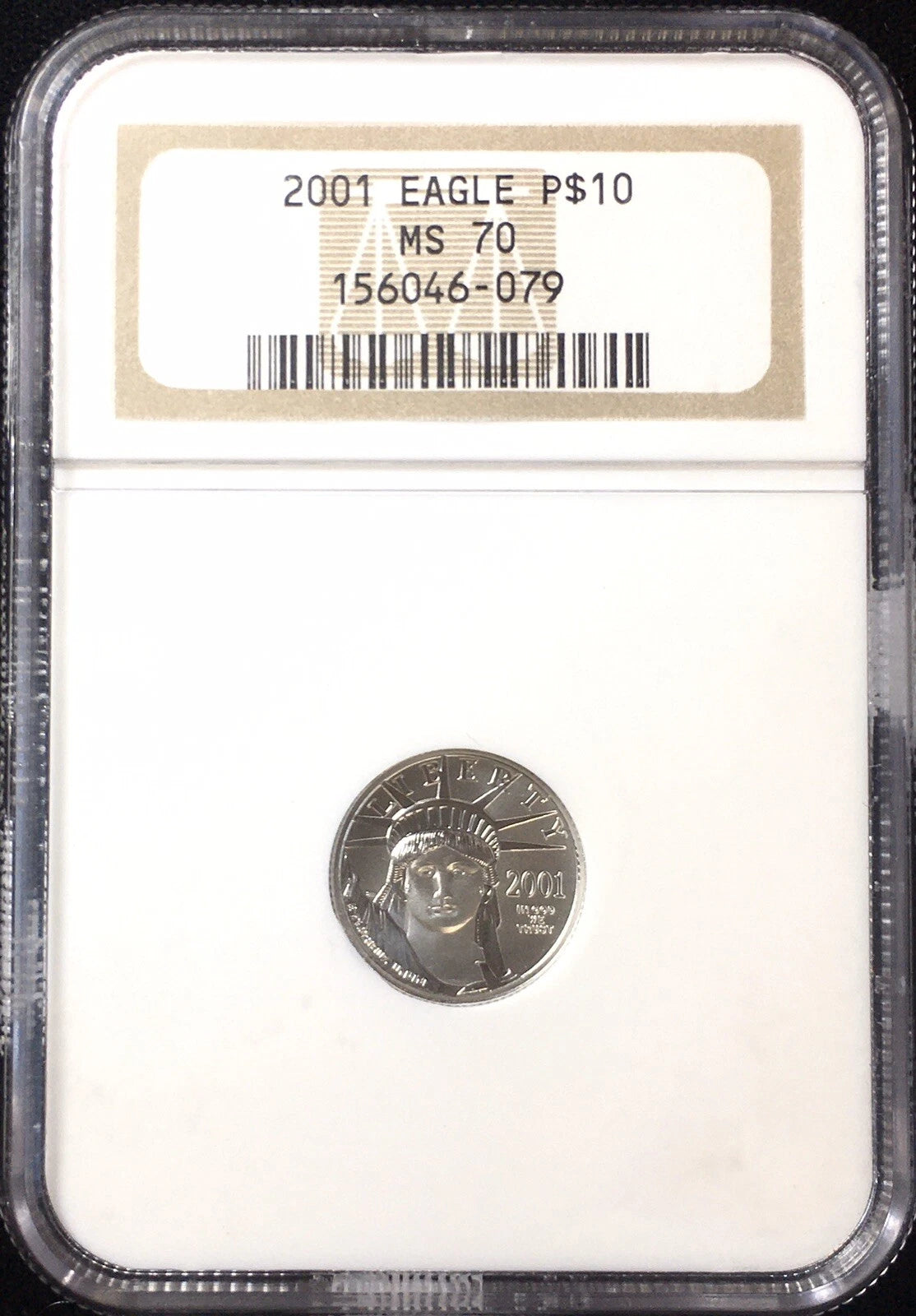 2001 $10 Platinum American Eagle 1/10 oz NGC MS70