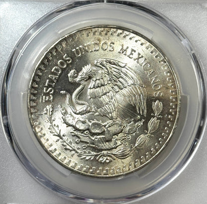 1985 Mexico Silver Onza Libertad - MS66 NGC Sanchez Collection Label - Lustrous Coin!