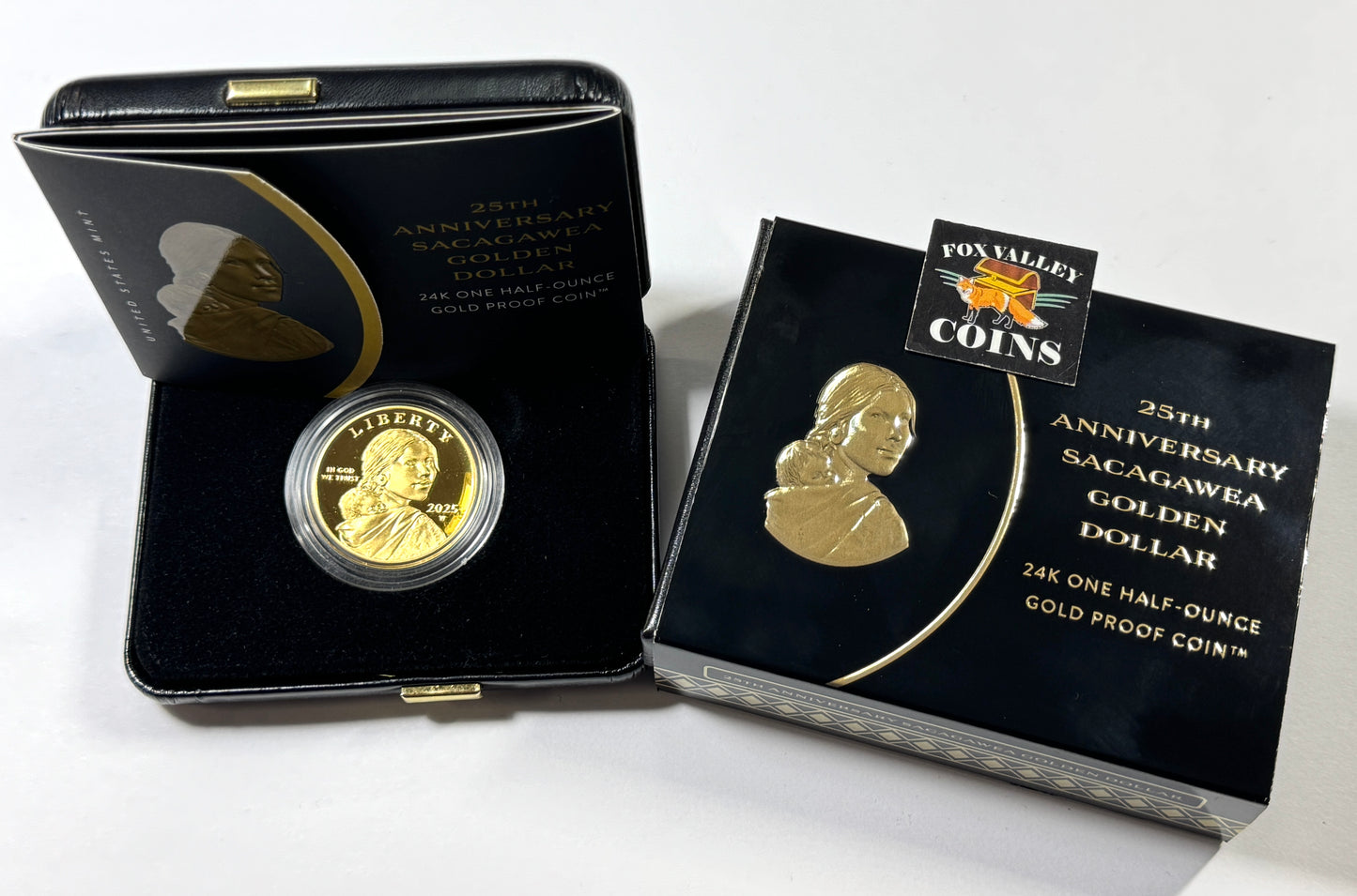 25th Anniversary Sacagawea 2025 Golden Dollar 24K One Half-Ounce Gold Proof Coin