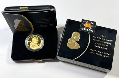 25th Anniversary Sacagawea 2025 Golden Dollar 24K One Half-Ounce Gold Proof Coin