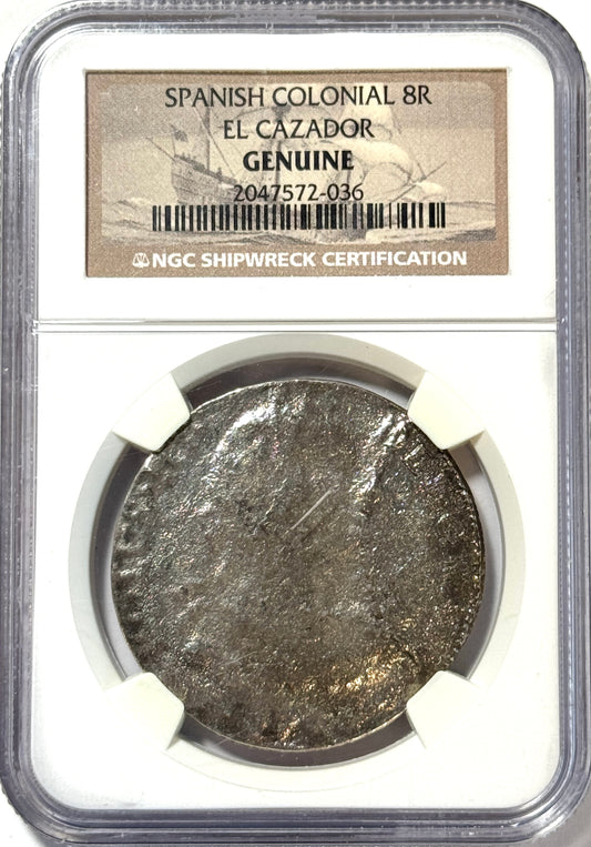 1783-Mo FF Colonial Mexico 8 Reales El Cazador Shipwreck Coin NGC Certified