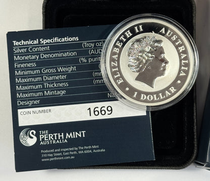 2016-P Australian Kookaburra Berlin's World Money Fair - 1oz Coloured Silver in OGP