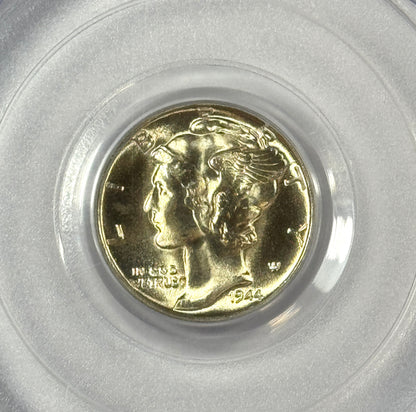 1944-S Silver Mercury Dime PCGS MS66FB Blast White Cartwheel Luster! Nice Coin!