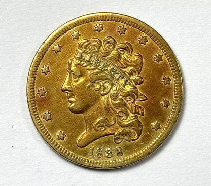 1838 $5 Classic Gold head Half Eagle - Rare! High Grade Dts! Beautiful Coin!