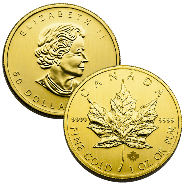 1 oz Canadian Gold Maple Leaf Coin BU – Fox Valley Coins